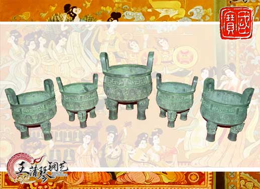 銅鼎，銅五鼎，中國(guó)鼎，佛像用鼎